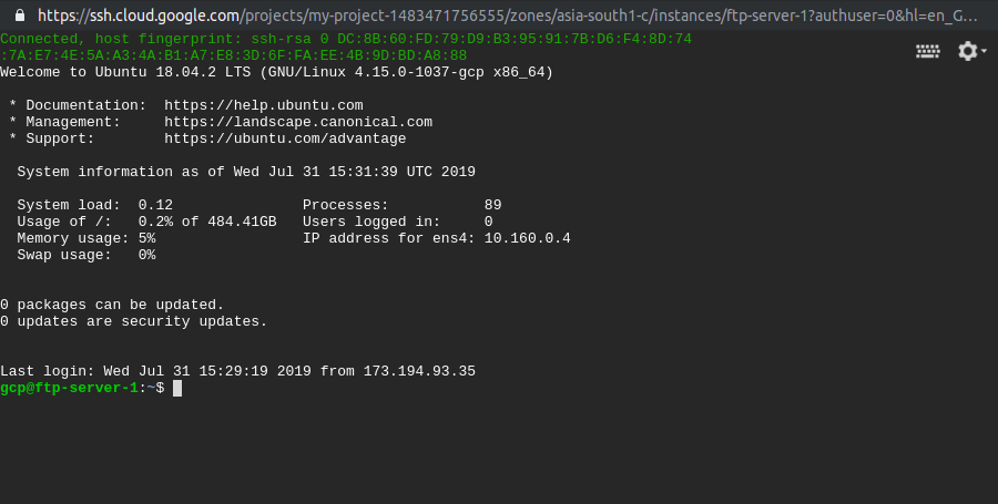 gcp-ftp-server-ssh-connected