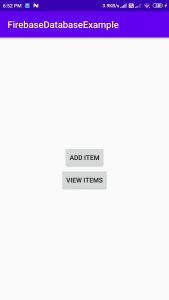 firebase database example screen 1