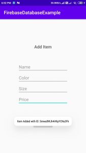 firebase database example screen 2